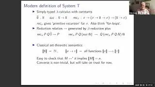 John Longley, Topics in Computability, Lecture 1: Goedel's System T
