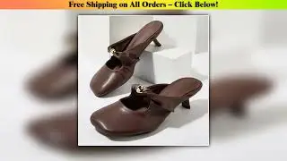 Liyke Spring Ladies Shoes Designer Low Heels Mules Slides Brand Fashion Metal Buckle Pleated