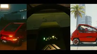 Interiors and details of budget cars in day & night - Cyberpunk 2077 Night City Showroom