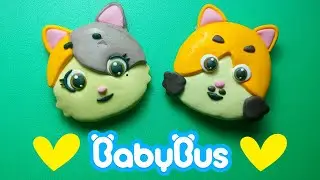 베이비버스 엄마아빠 고양이 점토부수기 ASMR