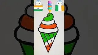 Cute Icecream 🍦🇮🇳🇮🇪 Drawing|| #shorts #viral #trending #flag #drawing #icecream #painting #video