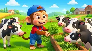 Monkey Funny| Puppy Takes Care of Animals | Educational Farm Story | Monkey Cartoon