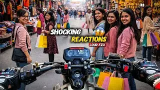 Bike Loud Sound Pr Girls Ka Reaction 😲 | Indian Market Public Reactions