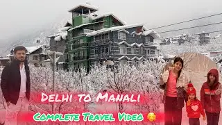 Delhi to Manali road trip #manali #snowfall #viral #travel #roadtrip #manalitrip #snow #real #trend 