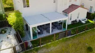 Louvered Roof with Sliding Glass | Residential Project by #pergomatic