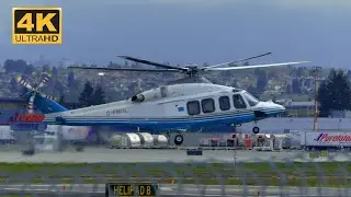 Helicopter Takeoff & Landing - YVR Airport 4K