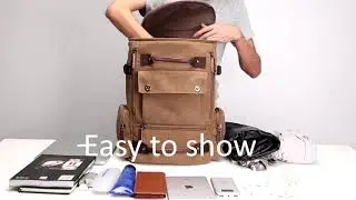 Canvas Backpack Casual Vintage Daypack -- Woosir