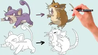 Como Desenhar O POK&Eacute;MON RATTATA e RATICATE | Pokemon Evolution