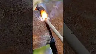 the process of joining iron by welding using a machine
