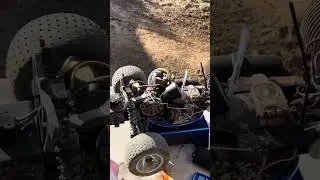 Trx 2.5 Nitro Rustler stadium truck bashing on clay track