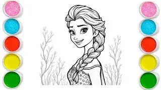Cute Elsa Frozen Drawing, Painting & Coloring For Kids and Toddlers_ Child Art