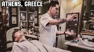 💈 Hot Towel Shave at Joy&rsquo;s Birth The Barbershop | Athens Greece