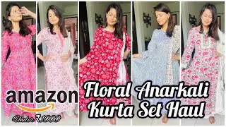 Floral Anarkali Kurta Sets from Amazon under 1000 | Amazon Kurta Set Haul | Affordable Floral Suits