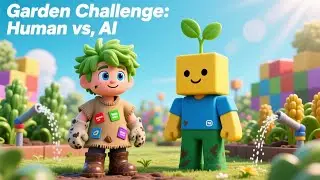 AI vs Player: Who Builds the Fastest Garden? 🌱🤖 | Roblox Grow a Garden🌱😳This AI Tried to Beat a Noob