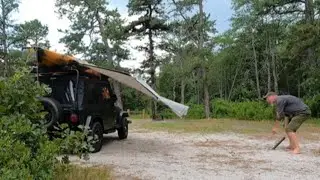 Storm Car Camping\Hiking\Fishing\Kayaking #jeepcamping #pinebarrens #solocarcamping #stormcamping