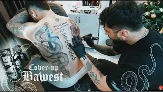 Tattoo Cover-Up | Can This Old Back Tattoo Be Fixed? (Time Lapse)