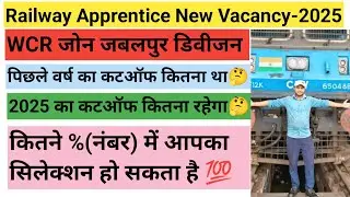 WCR Jabalpur Division Apprentice Previous Year Cutoff।।Kitne Percent Me Apka Selection Hoga।।