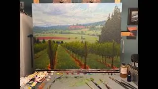 Painting a vineyard in oils. - Creating form and depth. Michael Orwick - Painting demonstration.