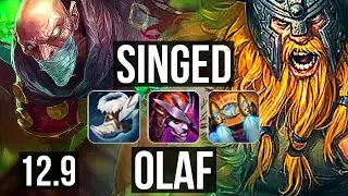 SINGED vs OLAF (TOP) | 3/0/4, Rank 7 Singed, 600+ games | EUW Grandmaster | 12.9