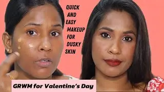 GRWM FOR Valentine’s Day ❤️ || A perfect valentines day makeup for dusky skin 😍