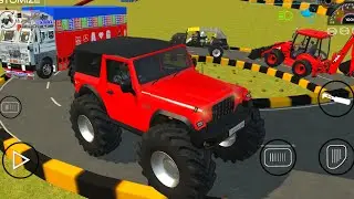 Modified Mahindra Thar x Big Truck x monster Auto x red JCB cars game complete challenges gameplay 