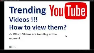 Find Trending Videos on Youtube - Where to See them?