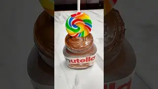 Nutella Chocolate Candy Dipping #satisfying #shorts