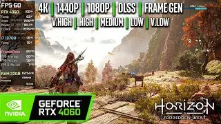 RTX 4060 | Horizon Forbidden West - 4K, 1440p, 1080p, FSR 2.2 - V.High, High, Med, Low