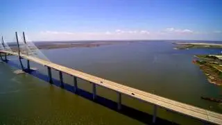 DRONE VIEWS OF THE SIDNEY LANIER BRIDGE, BRUNSWICK, GA