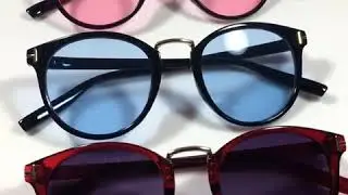 New Korean T-shaped Sunglasses with round frame    5077