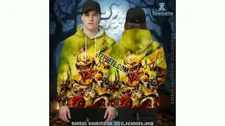 Pikachu Halloween Zombie Yellow 3D Graphic Hoodie