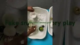 Fake snow sensory play #trending #blogger #prekteacher #prek #christmas #trendingvideo #vlog
