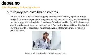 Fakturaprogram enkeltmannsforetak - Debet Faktura - Gratis fakturaprogram