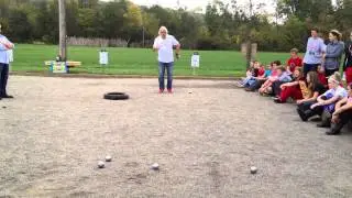 Marco Foyot demoing Petanque Shooting for Bellefontaine French Club 10/3/13