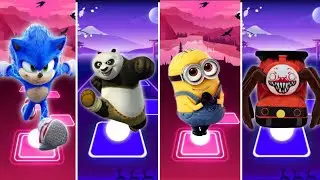 Sonic vs Kung Fu Panda vs Minion vs Choo Choo Spider | Tiles Hop Ultimate Challenge