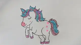 Beautiful unicorn 🦄🦄 drawing//step by step 