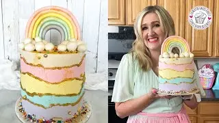 TIPS AND TRICKS | LAYERED BUTTERCREAM RAINBOW CAKE!!!