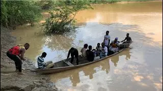 Coastal band crew having a 🛶 Canoe ride on River Pra before an exclusive jam at Sekyere Nsuta.