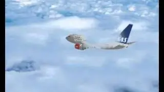 plane in the sky 3d photo