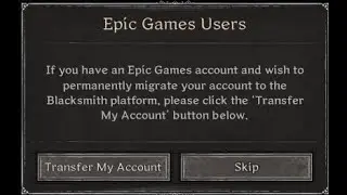 Transfer Dark and Darker Epic Games to Blacksmith Launcher