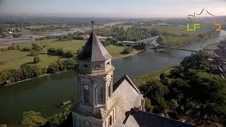 Abbaye de Saint-Florent-le-Vieil en Maine-et-Loire vue du drone, une vidéo LFVDD