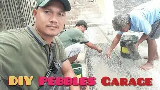 DIY Pebbles Installation Garage./pebbles stone wash.