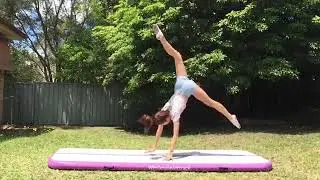 Best quality airtrack gymnastics zone pink inflatable tumble track for home