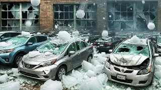CHAOS in Oregon USA!Destructive Hailstorm Wreaks Havoc &mdash; Cars & Homes Destroyed