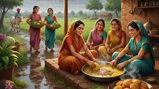 Gaon ki Barish aur garma garam pakode