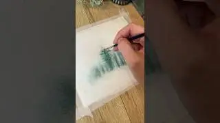Watercolor pine tree - simple wet in wet beginner tutorial. #watercolor #painting #art