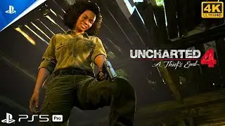 Nadine vs Drake Brothers &ndash; Full Fight & Cutscene | Uncharted 4 PS5 (4k 60FPS)