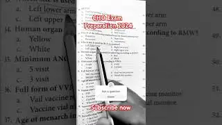 CHO Exam Preparation 2024 | CHO Previous Year Question | CHO Nursing officer #choexam #motivation