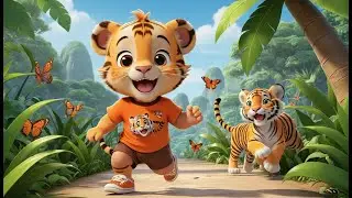 Baby Tiger Roar and Run | Fun Animal Song for Kids | Energetic Learning Adventure Rhyme