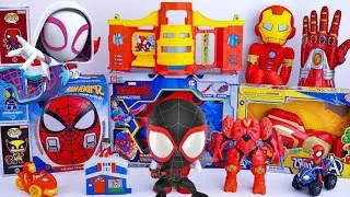 Spider-Man Toy Collection Unboxing ASMR Review | Marvel Spidey Stark Tower Playset | Iron Man